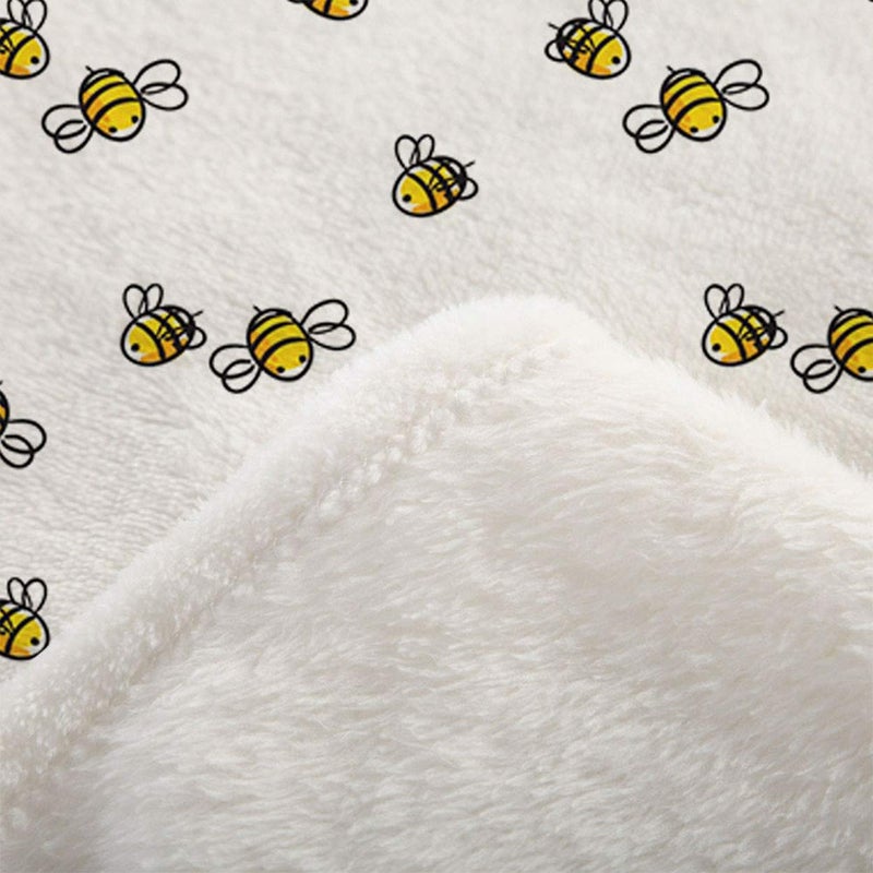 Mugod Bee Throw Blanket Cute Cartoon Baby Bee Seamless Pattern Honey Vector Decorative Soft Warm Cozy Flannel Plush Throws Blankets for Baby Toddler Dog Cat 30 X 40 Inch - Image 5